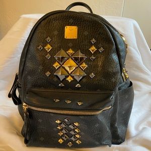 MCM Leather Backpack with Studs